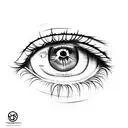 fingers as eyelashes tattoo design idea