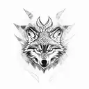 wolf with smoke and flames tattoo design idea
