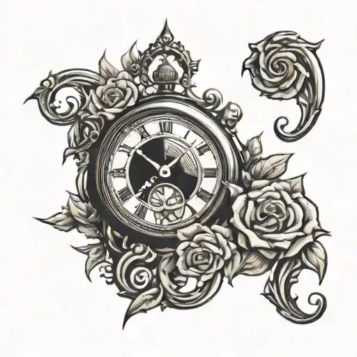 The design should feature the digital numbers "00:00" in a clean, digital clock font.  tattoo design idea