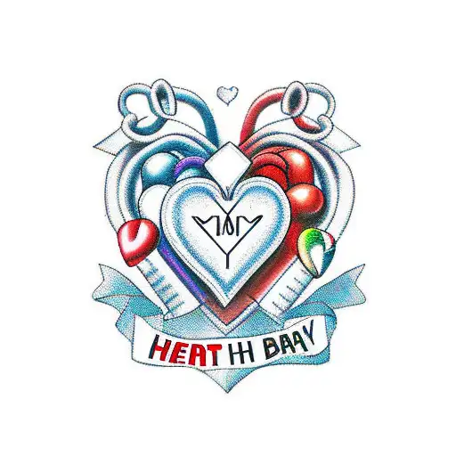 heart with mom and dads birthdays tattoo design idea