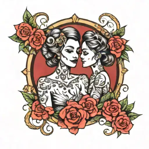 Mother Daughter tattoo design idea