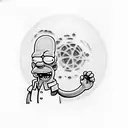 Homer Simpson with nuclear radiation  tattoo design idea