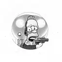 Homer Simpson with nuclear radiation  tattoo design idea