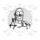 Homer Simpson with nuclear radiation  tattoo design idea