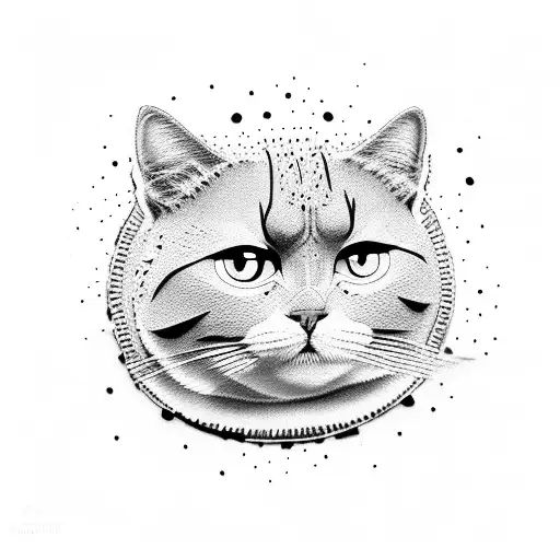 Oreo Cookie Cat tattoo design idea