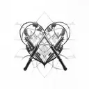 simple barbed wire heart tattoo design idea