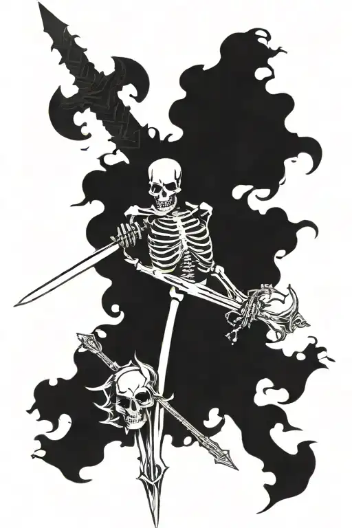 "Veni, Vidi, Vici" in the shadows near the skeletal warriors, around the swords, in a discreet but readable way. Gothic tattoo design idea