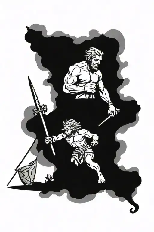 David vs Goliath tattoo design idea