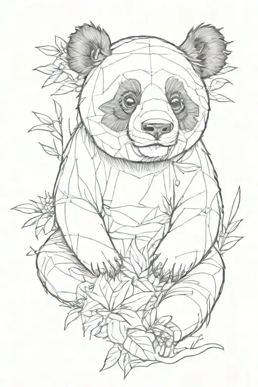 panda with hidden semicolon incorporated tattoo design idea