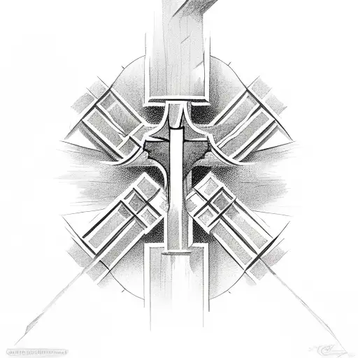 Christian Cross that fades away tattoo design idea