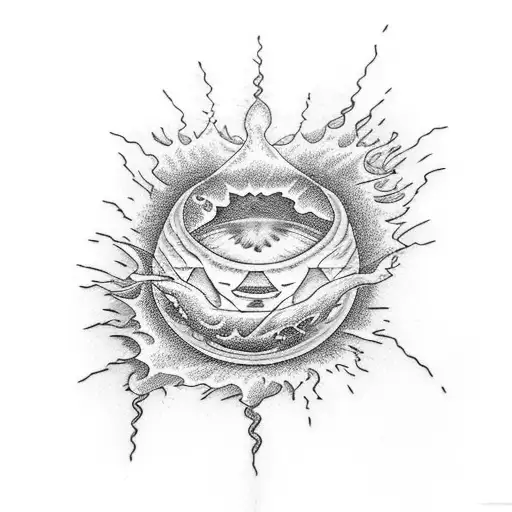 fire line volcano  tattoo design idea