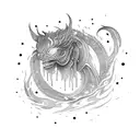 fire line volcano  tattoo design idea