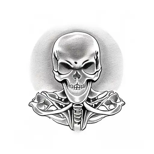 middle finger skeleton tattoo design idea