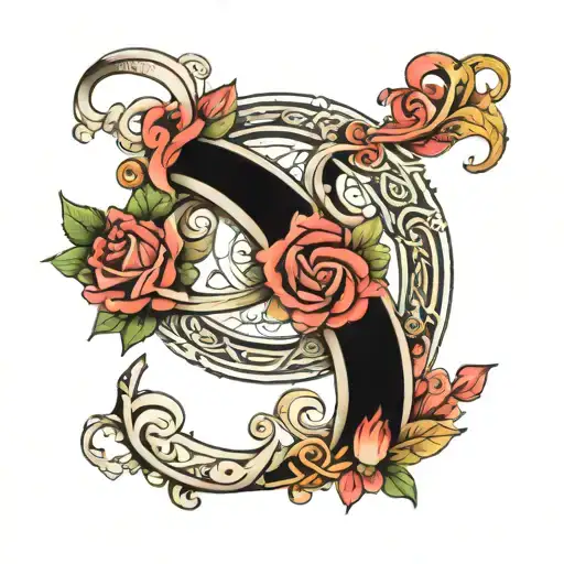 infinity with number tattoo design idea