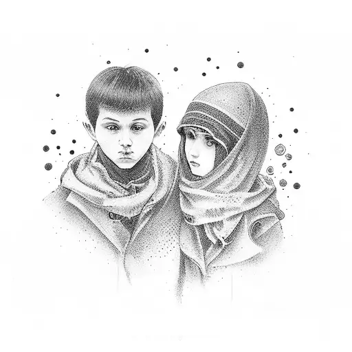 Venice memories for mum and son  tattoo design idea