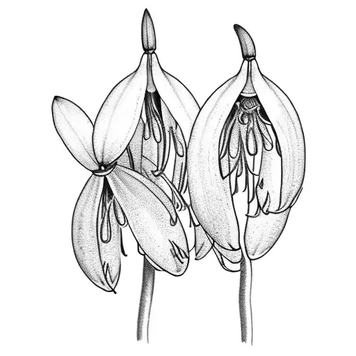 Fine line style snowdrop flower tattoo placed on the