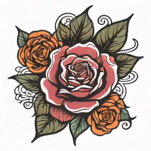 rose e mandala design incorporating symbols tattoo design idea