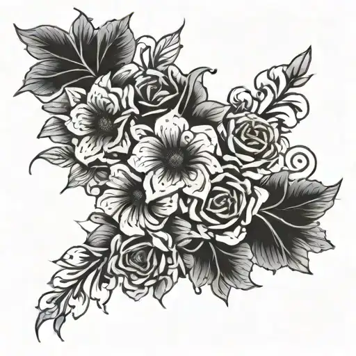 flowers on my corpse tattoo design idea