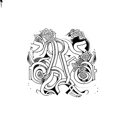 Letters KP tattoo design idea