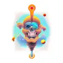 surrealistic illustration of a man connected to universe  tattoo design idea