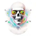 surrealistic illustration of a man connected to universe  tattoo design idea