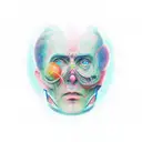 surrealistic illustration of a man connected to universe  tattoo design idea