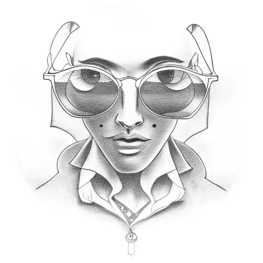 A ghost with sunglasses on tattoo design idea