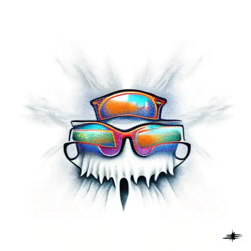 A ghost with sunglasses on tattoo design idea