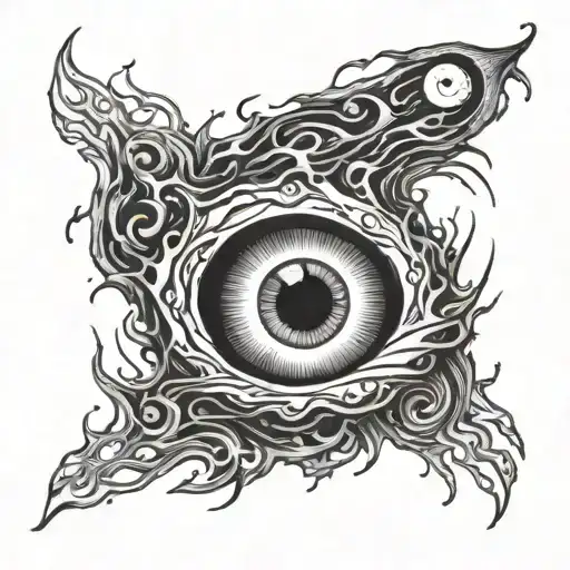 black hole with eye  tattoo design idea