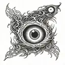 black hole with eye  tattoo design idea