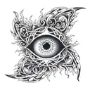 black hole with eye  tattoo design idea
