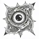 black hole with eye  tattoo design idea