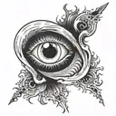 black hole with eye  tattoo design idea