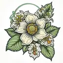 september birth flower 2006 with a halo tattoo design idea