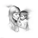 Mother raising a son tattoo design idea