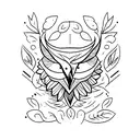 tyto alba on a branch tattoo design idea