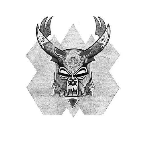 haida trattoo sketch with black and red colors, totem tattoo design idea