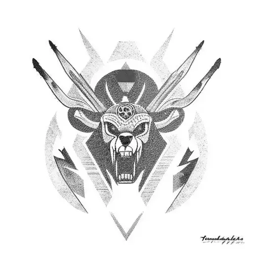 haida with black and red colors, totem, animals tattoo design idea