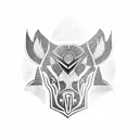 haida with black and red colors, totem, animals tattoo design idea