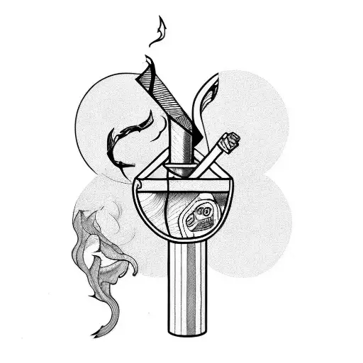 broken cigarette  tattoo design idea