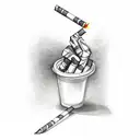 broken cigarette  tattoo design idea