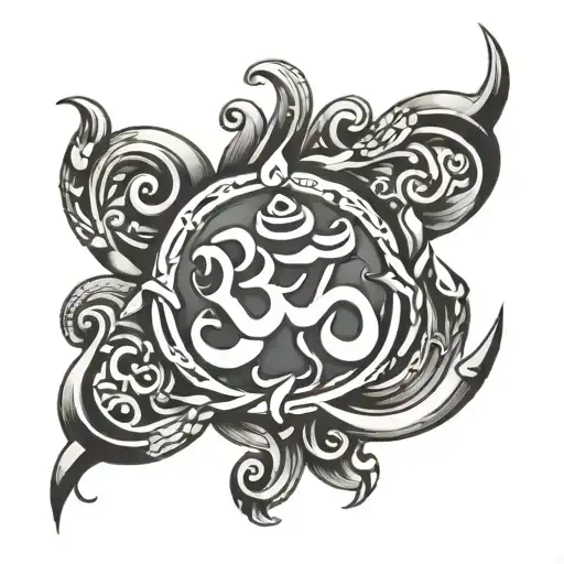 trishul Om tattoo design idea