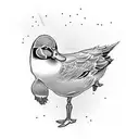 duck badass with sunglass tattoo design idea