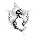 duck badass with sunglass tattoo design idea