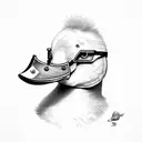duck  with sunglass tattoo design idea