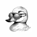 duck  with sunglass tattoo design idea