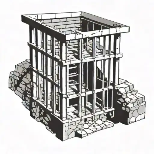 jail cell with bars tattoo design idea