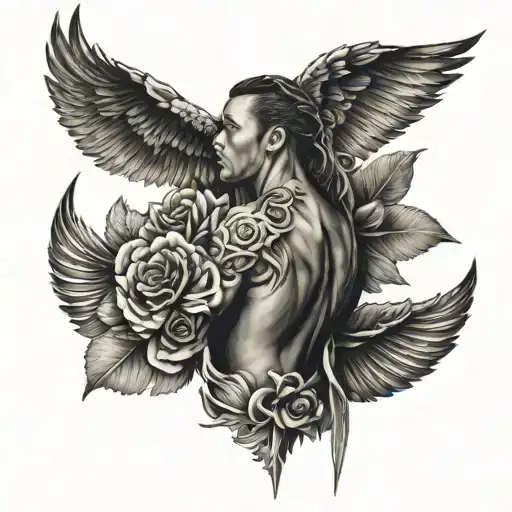 Spinal Tattoo with Roman tattoo design idea