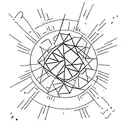 A minimalist design of a lunar eclipse with a cross in the center tattoo design idea