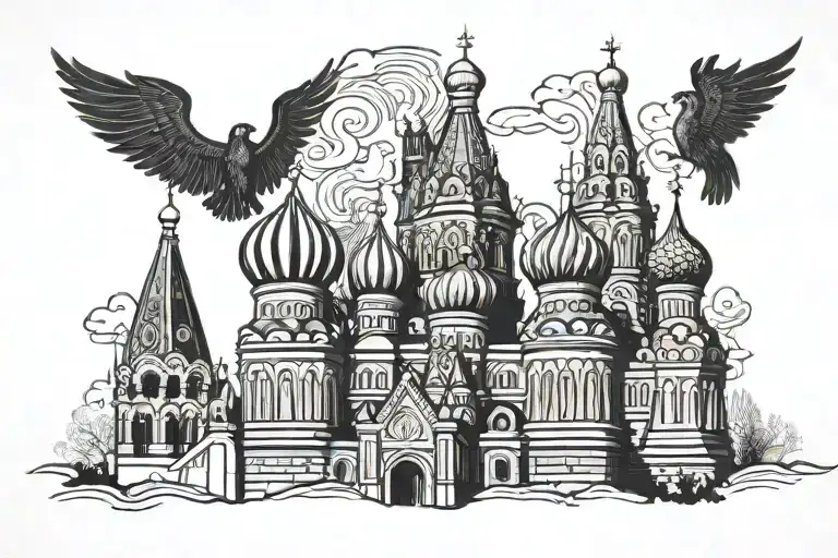 russian kremlin tattoo design idea